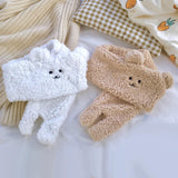 Maxbell Soft Acrylic Scarf Winter Warm Bear Ear Keep Warm for Women Men Skiing Khaki
