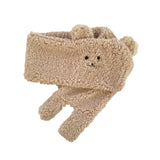 Maxbell Soft Acrylic Scarf Winter Warm Bear Ear Keep Warm for Women Men Skiing Khaki