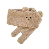 Maxbell Soft Acrylic Scarf Winter Warm Bear Ear Keep Warm for Women Men Skiing Khaki