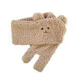 Maxbell Soft Acrylic Scarf Winter Warm Bear Ear Keep Warm for Women Men Skiing Khaki
