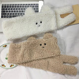 Maxbell Soft Acrylic Scarf Winter Warm Bear Ear Keep Warm for Women Men Skiing White
