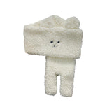 Maxbell Soft Acrylic Scarf Winter Warm Bear Ear Keep Warm for Women Men Skiing White