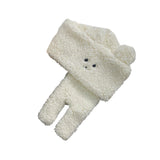 Maxbell Soft Acrylic Scarf Winter Warm Bear Ear Keep Warm for Women Men Skiing White