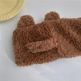 Maxbell Soft Acrylic Scarf Winter Warm Bear Ear Keep Warm for Women Men Skiing Brown