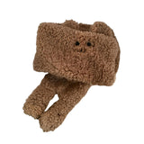 Maxbell Soft Acrylic Scarf Winter Warm Bear Ear Keep Warm for Women Men Skiing Brown