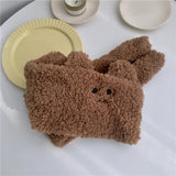 Maxbell Soft Acrylic Scarf Winter Warm Bear Ear Keep Warm for Women Men Skiing Brown