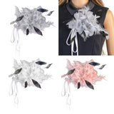 Maxbell Feather Brooch Hairband Decoration Dress Accessories for Party Wedding Gray Flower
