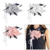Maxbell Feather Brooch Hairband Decoration Dress Accessories for Party Wedding Gray Flower