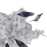 Maxbell Feather Brooch Hairband Decoration Dress Accessories for Party Wedding Gray Flower