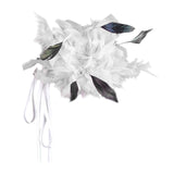 Maxbell Feather Brooch Hairband Decoration Dress Accessories for Party Wedding White Flower