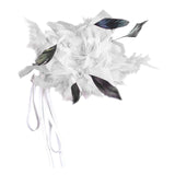 Maxbell Feather Brooch Hairband Decoration Dress Accessories for Party Wedding White Flower