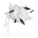 Maxbell Feather Brooch Hairband Decoration Dress Accessories for Party Wedding White Flower