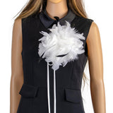 Maxbell Feather Brooch Hairband Decoration Dress Accessories for Party Wedding White Flower