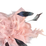 Maxbell Feather Brooch Hairband Decoration Dress Accessories for Party Wedding Pink Flower