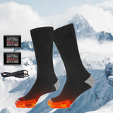 Maxbell Heated Socks Comfortable Long Stockings for Skateboarding Skiing Fishing Black