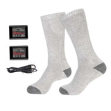 Maxbell Heated Socks Comfortable Long Stockings for Skateboarding Skiing Fishing Gray