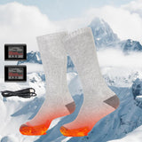 Maxbell Heated Socks Comfortable Long Stockings for Skateboarding Skiing Fishing Gray