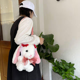 Maxbell Cute Cartoon Plush Rabbit Shoulder Bag Animal Purse Cellphone Bag