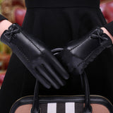 Maxbell PU Women Winter Gloves Touchscreen Texting Typing Waterproof for Driving