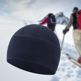 Maxbell Fleece Beanie Hat Winter Lightweight Soft for Snowboard Outdoor Men Women Navy Blue