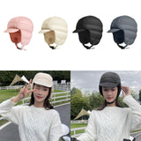 Maxbell Winter Baseball Caps Ski Brim Hat Outdoor with Ear Flaps Trooper Trapper Hat Pink