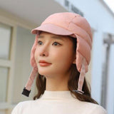 Maxbell Winter Baseball Caps Ski Brim Hat Outdoor with Ear Flaps Trooper Trapper Hat Pink