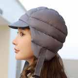 Maxbell Winter Baseball Caps Ski Brim Hat Outdoor with Ear Flaps Trooper Trapper Hat Deep Gray