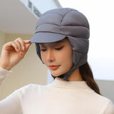 Maxbell Winter Baseball Caps Ski Brim Hat Outdoor with Ear Flaps Trooper Trapper Hat Deep Gray