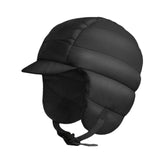 Maxbell Winter Baseball Caps Ski Brim Hat Outdoor with Ear Flaps Trooper Trapper Hat Black