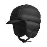 Maxbell Winter Baseball Caps Ski Brim Hat Outdoor with Ear Flaps Trooper Trapper Hat Black