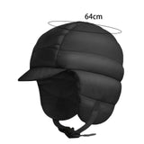 Maxbell Winter Baseball Caps Ski Brim Hat Outdoor with Ear Flaps Trooper Trapper Hat Black