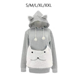 Maxbell Pet Hoodies Sweatshirt Cat Holder Carrier Big Pouch Loose for Outdoor Travel S