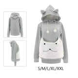 Maxbell Pet Hoodies Sweatshirt Cat Holder Carrier Big Pouch Loose for Outdoor Travel S