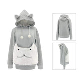 Maxbell Pet Hoodies Sweatshirt Cat Holder Carrier Big Pouch Loose for Outdoor Travel M