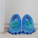 Maxbell Funny Plush Slippers Women Men Warm Winter for Bedroom Kitchen Bathroom Blue