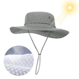 Maxbell Sun Hat Wide Brim Foldable Bucket Hat Sunhat for Summer Travel Fishing Hat S Light Gray