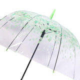 Maxbell Cherry Blossom Clear Bubble Umbrella Transparent Umbrella for Girl Women Green