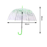 Maxbell Cherry Blossom Clear Bubble Umbrella Transparent Umbrella for Girl Women Green