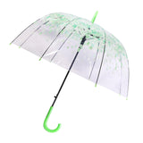 Maxbell Cherry Blossom Clear Bubble Umbrella Transparent Umbrella for Girl Women Green