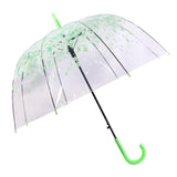 Maxbell Cherry Blossom Clear Bubble Umbrella Transparent Umbrella for Girl Women Green