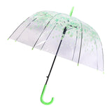 Maxbell Cherry Blossom Clear Bubble Umbrella Transparent Umbrella for Girl Women Green