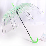 Maxbell Cherry Blossom Clear Bubble Umbrella Transparent Umbrella for Girl Women Green