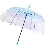 Maxbell Cherry Blossom Clear Bubble Umbrella Transparent Umbrella for Girl Women Blue