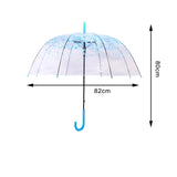 Maxbell Cherry Blossom Clear Bubble Umbrella Transparent Umbrella for Girl Women Blue