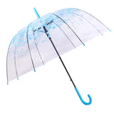 Maxbell Cherry Blossom Clear Bubble Umbrella Transparent Umbrella for Girl Women Blue