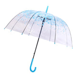 Maxbell Cherry Blossom Clear Bubble Umbrella Transparent Umbrella for Girl Women Blue