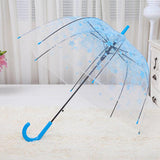 Maxbell Cherry Blossom Clear Bubble Umbrella Transparent Umbrella for Girl Women Blue