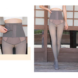Maxbell Fashion Women Winter Tights Pantyhose Slim Seamless Elasticity Leggings Gray 260g