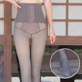 Maxbell Fashion Women Winter Tights Pantyhose Slim Seamless Elasticity Leggings Gray 360g