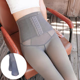 Maxbell Fashion Women Winter Tights Pantyhose Slim Seamless Elasticity Leggings Gray 360g
